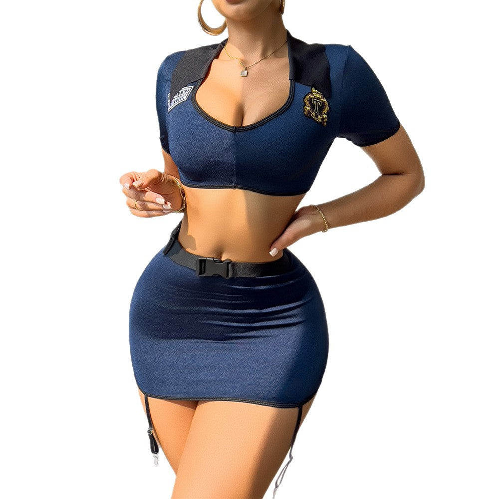 Sexy Police Uniform Role Play Costume Lingerie set