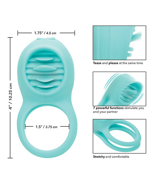 Rechargeable Silicone French Kiss Enhancer - Teal