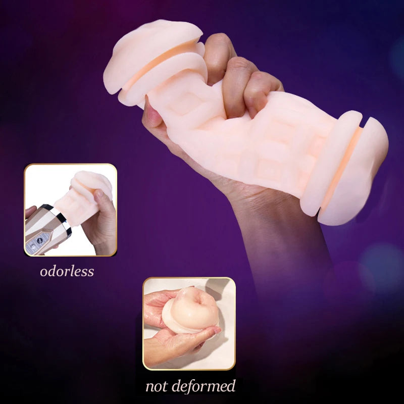 Vibrator Real Vagina for Men Silicone Toy,Deep Throat