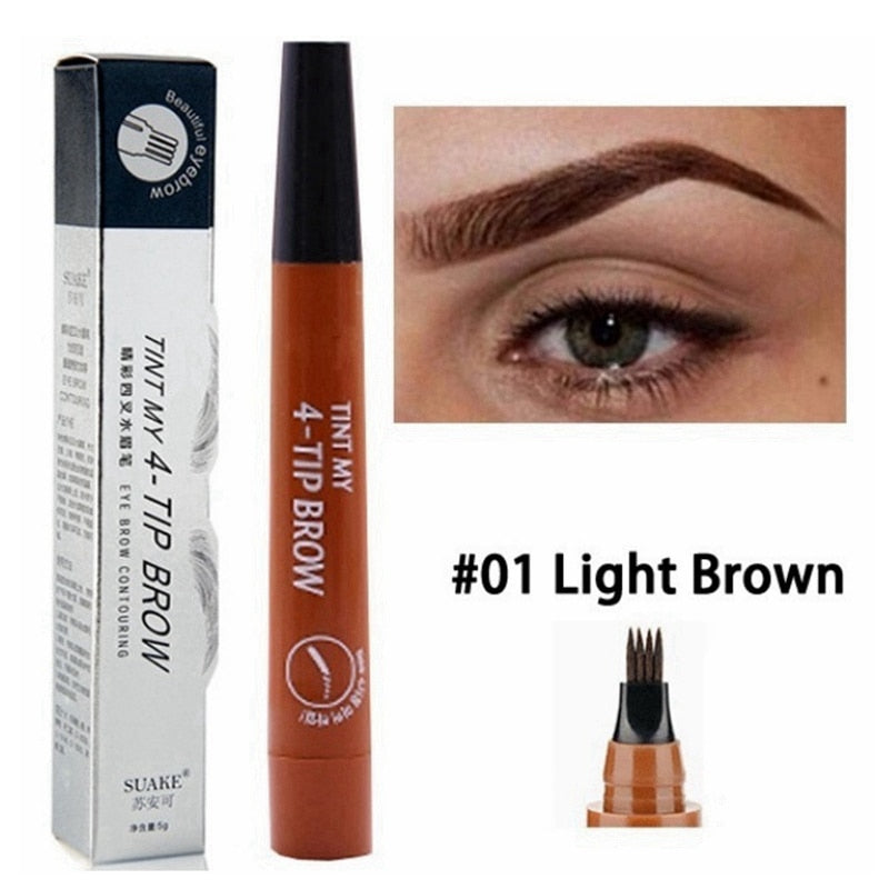 4-Tip Korean Waterproof Microblading Liquid Eyebrow Tattoo Pen