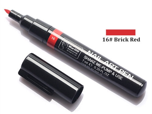 16 Color Two-way 3D Acrylic Nail Art Pen