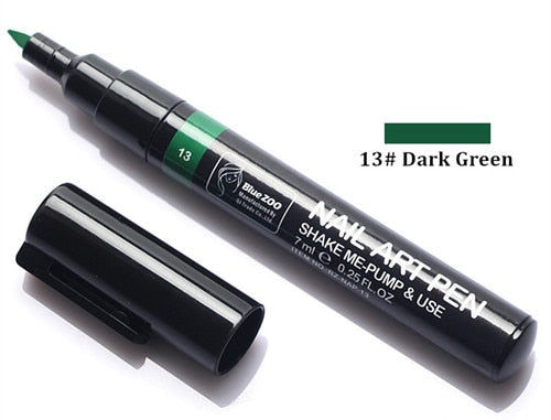 16 Color Two-way 3D Acrylic Nail Art Pen