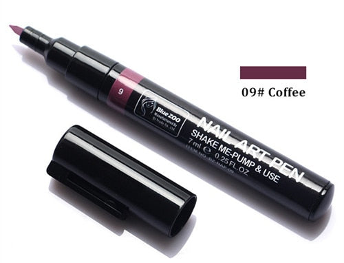 16 Color Two-way 3D Acrylic Nail Art Pen
