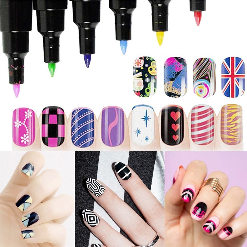 16 Color Two-way 3D Acrylic Nail Art Pen