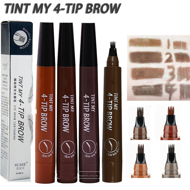 4-Tip Korean Waterproof Microblading Liquid Eyebrow Tattoo Pen