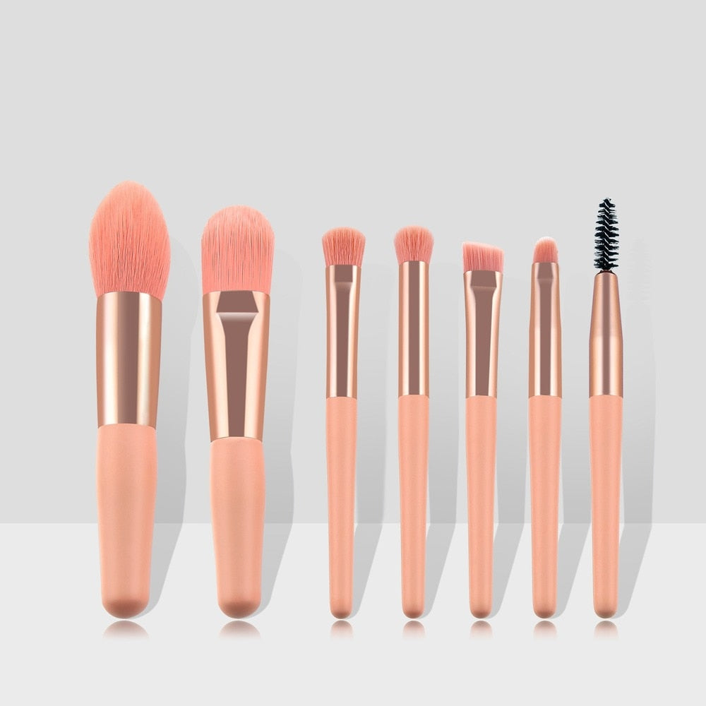 7/8pc Pink Make-up Brush Set