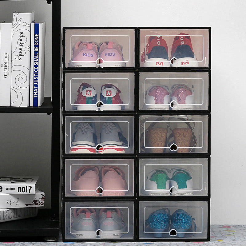 6pc Transparent shoe box storage