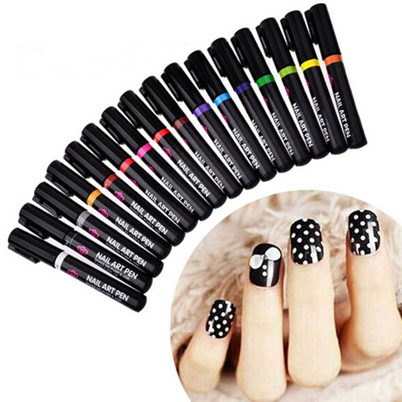 16 Color Two-way 3D Acrylic Nail Art Pen