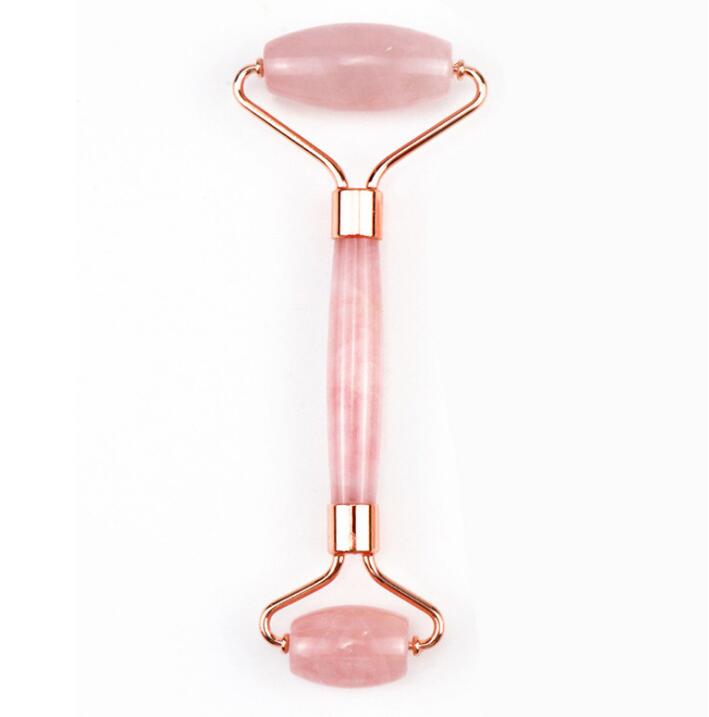 Crystal Jade Natural Rose Quartz Facial Massage Roller