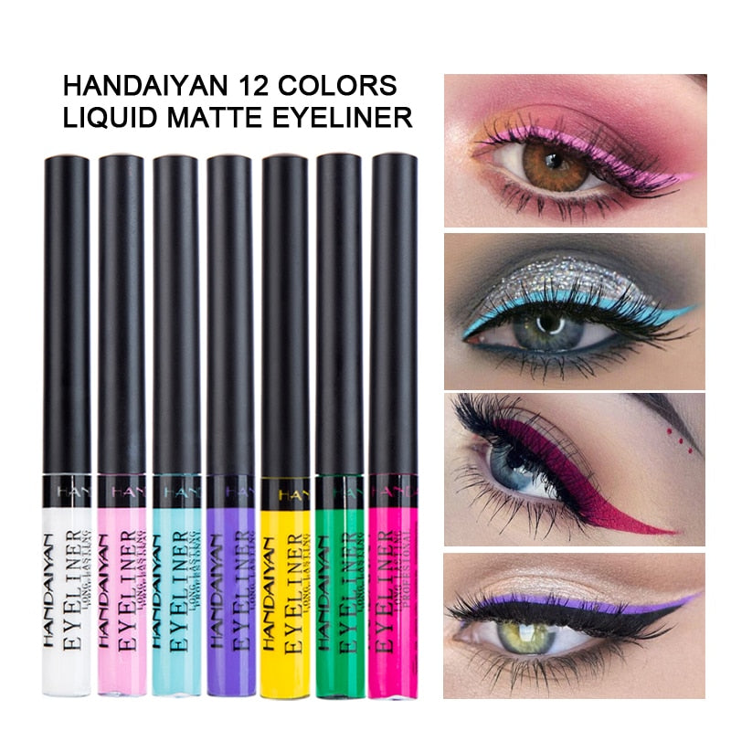 HANDAIYAN 12 Color Liquid Eyeliner Waterproof Long Lasting