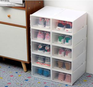 6pc Transparent shoe box storage