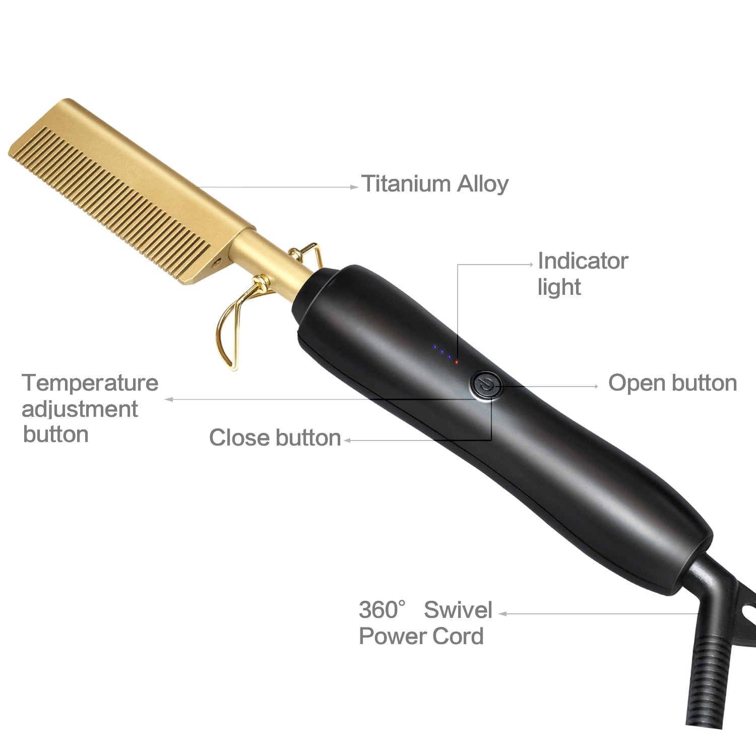 Wet/Dry Curling Iron Hair Straightener Comb