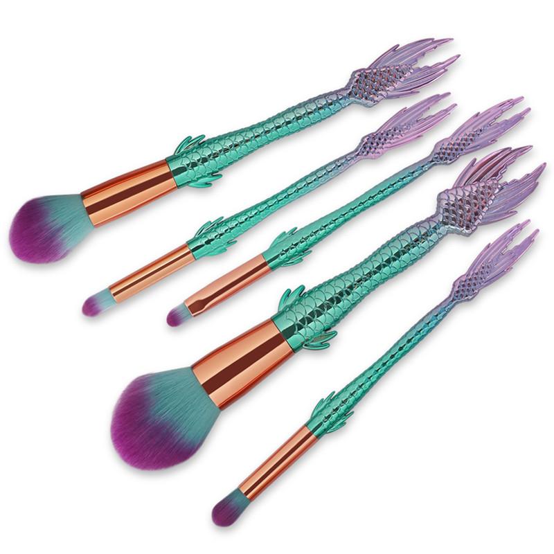 Professional Mermaid Makeup Brushes Set 5pcs