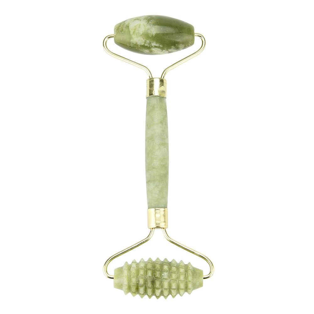 Natural Jade Double Facial Roller Head Massage