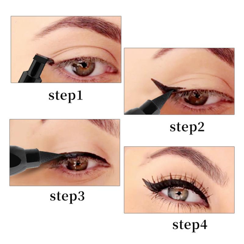 1PC Double-Headed Triangle Stamp Black Eyeliner