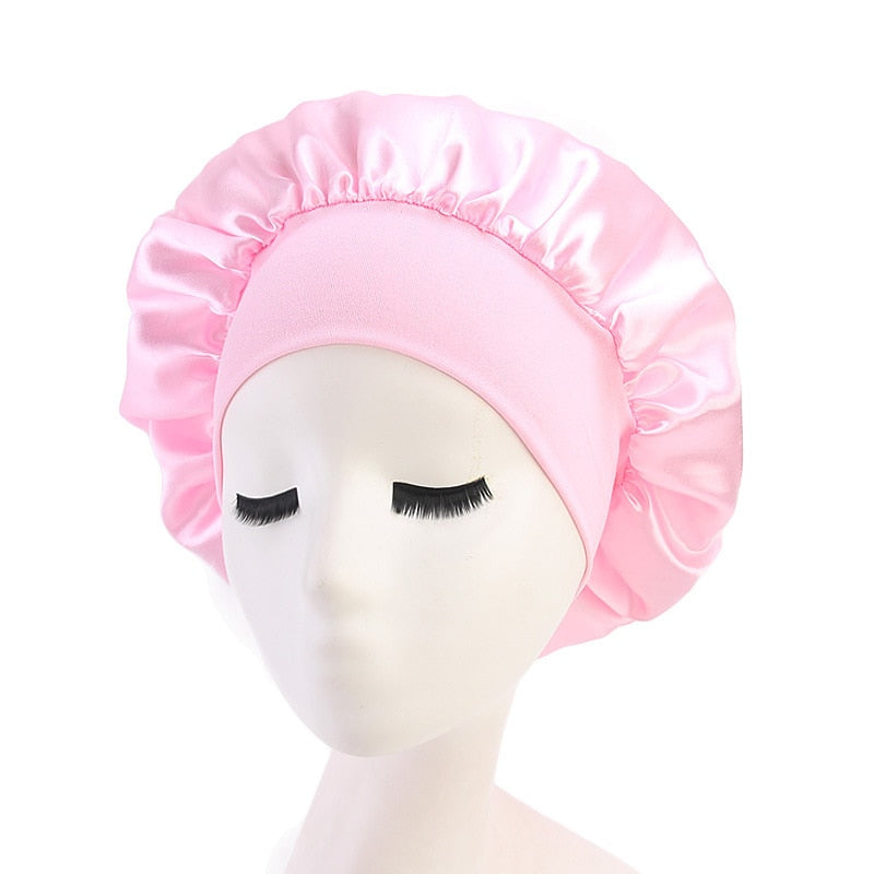 1pc Solid Satin Bonnet Styling Cap