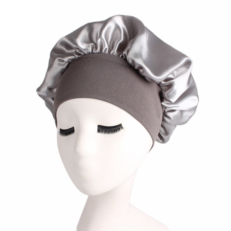 1pc Solid Satin Bonnet Styling Cap