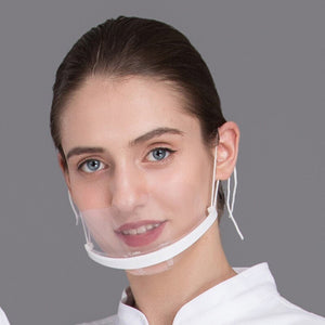 Transparent Catering Mask Anti Fog Catering Food Hotel Plastic Kitchen Restaurant Smile Mouth Masks