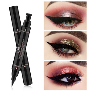 1PC Double-Headed Triangle Stamp Black Eyeliner