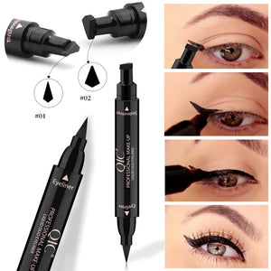 1PC Double-Headed Triangle Stamp Black Eyeliner