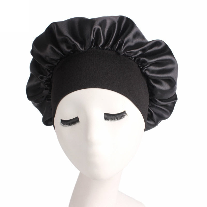 1pc Solid Satin Bonnet Styling Cap