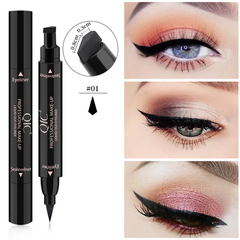 1PC Double-Headed Triangle Stamp Black Eyeliner